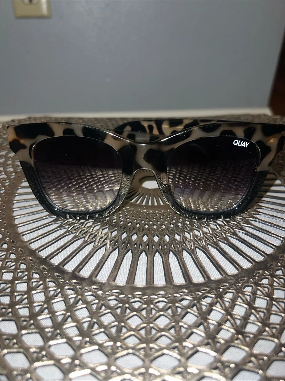 Quay Australia Tortoiseshell Sunglasses with Gradient Purple Lenses